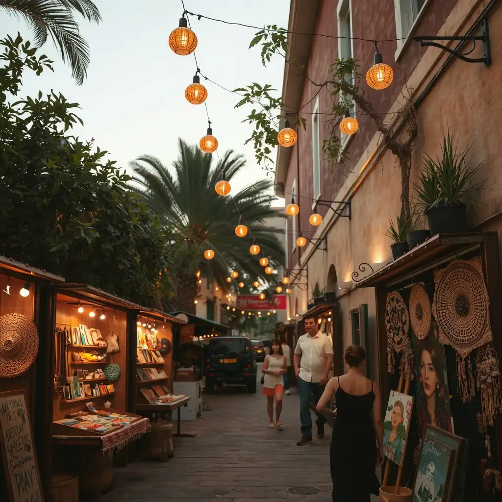 Marché nocturne artistique