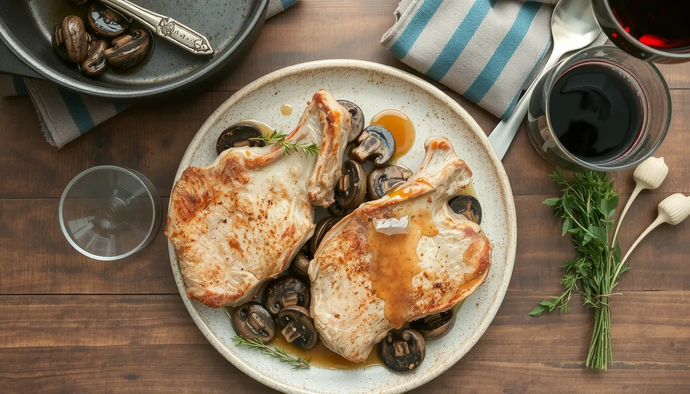 cote de porc champignon