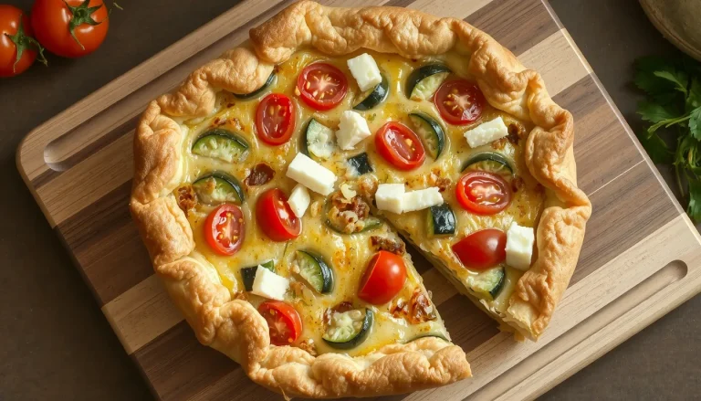 Quiche courgette tomate chèvre rapide et légère