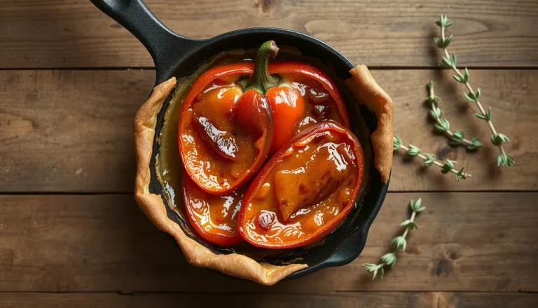 Tatin de poivron facile : la recette caramélisée aux 3 poivrons